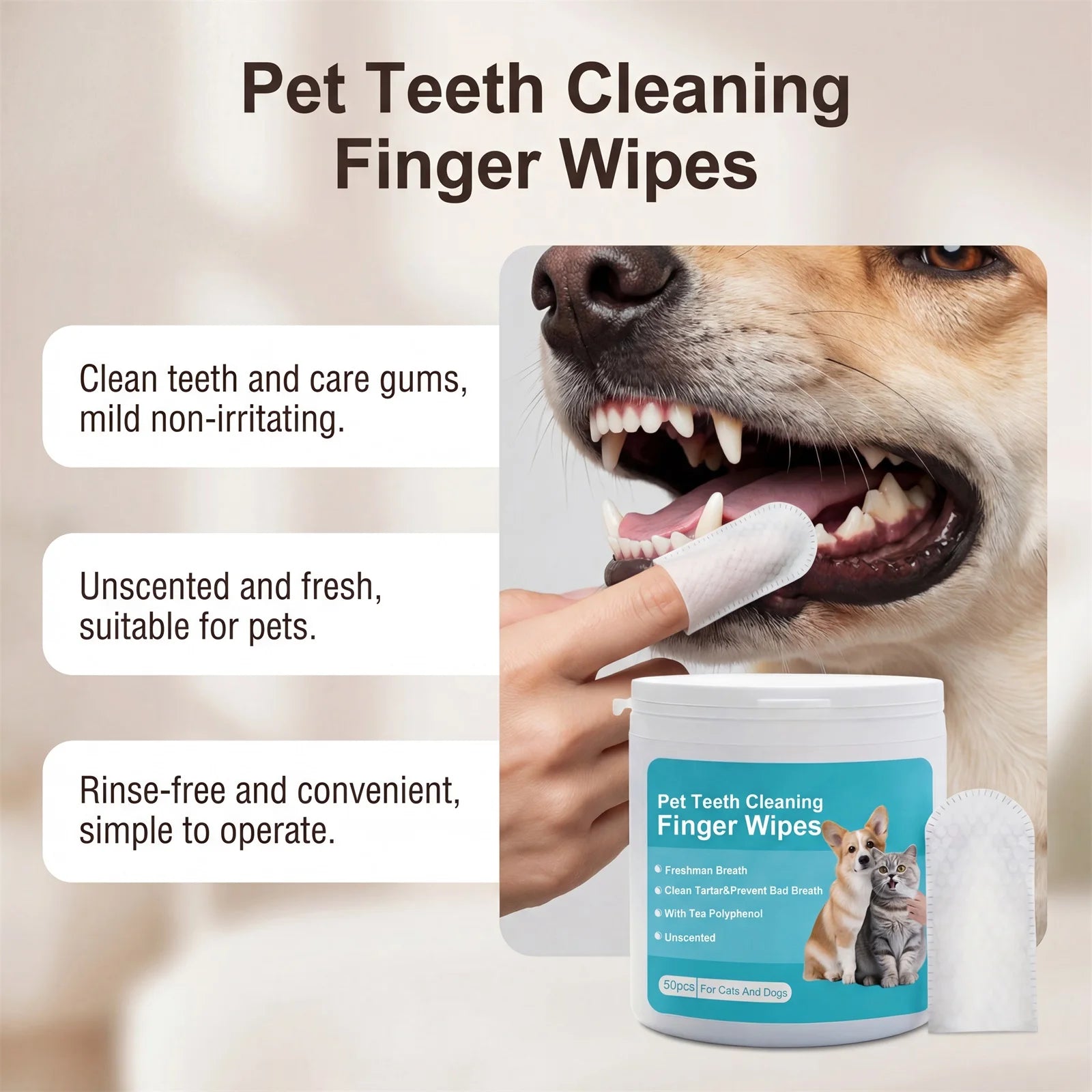 NorasPet Dental Finger Wipes™